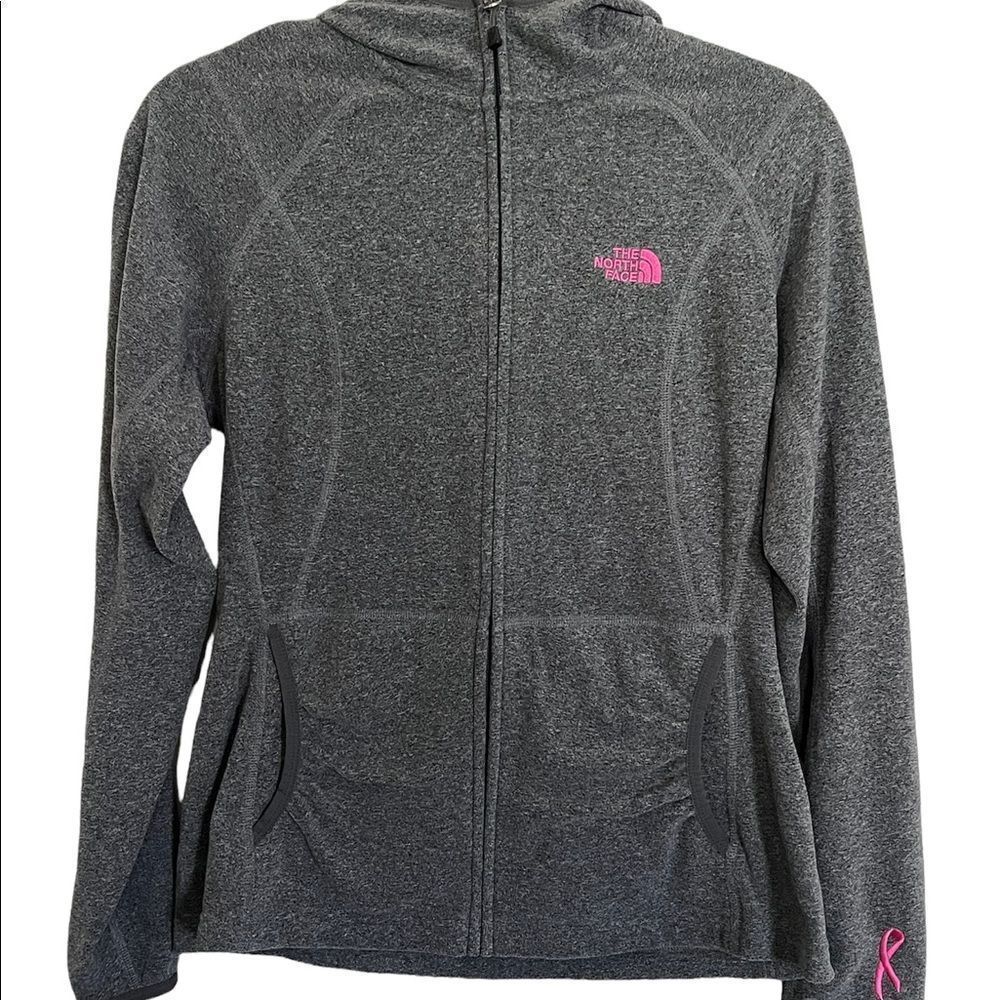 The North Face Women’s Sz M Breast Cancer Full Zip Jacket Velour Stretch EUC